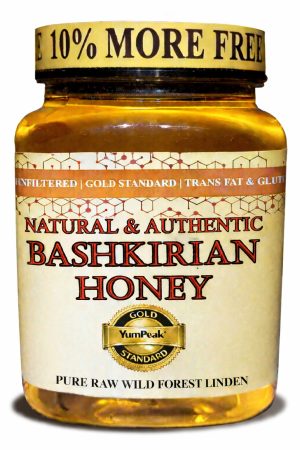 YumPeak® Bashkirian Honey - Pure Raw Wild Forest Linden (Gold) 1.1Lb