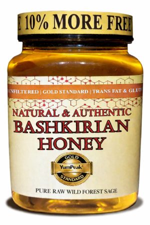 YumPeak® Bashkirian Honey – Pure Raw Wild Forest Sage (Gold) 1.1Lb